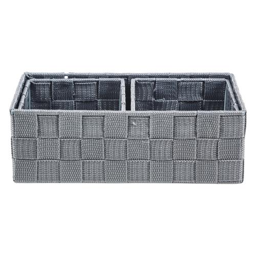  ORGANİZER 3'LÜ SEPET SETİ GRİ 26-12 CM
