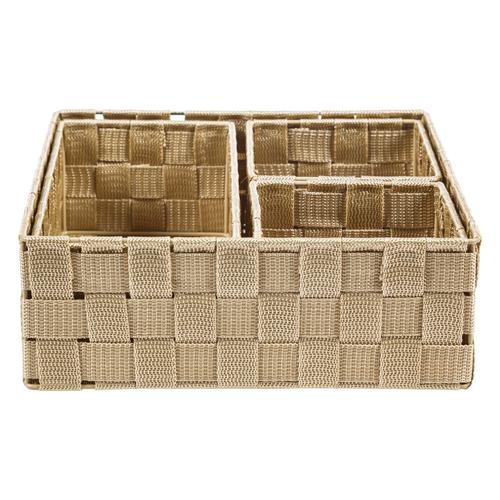  ORGANİZER 4'LÜ SEPET SETİ BEJ 28-26-13 CM