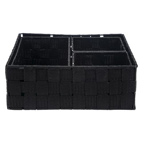  ORGANİZER 4'LÜ SEPET SETİ SİYAH 28-26-13 CM