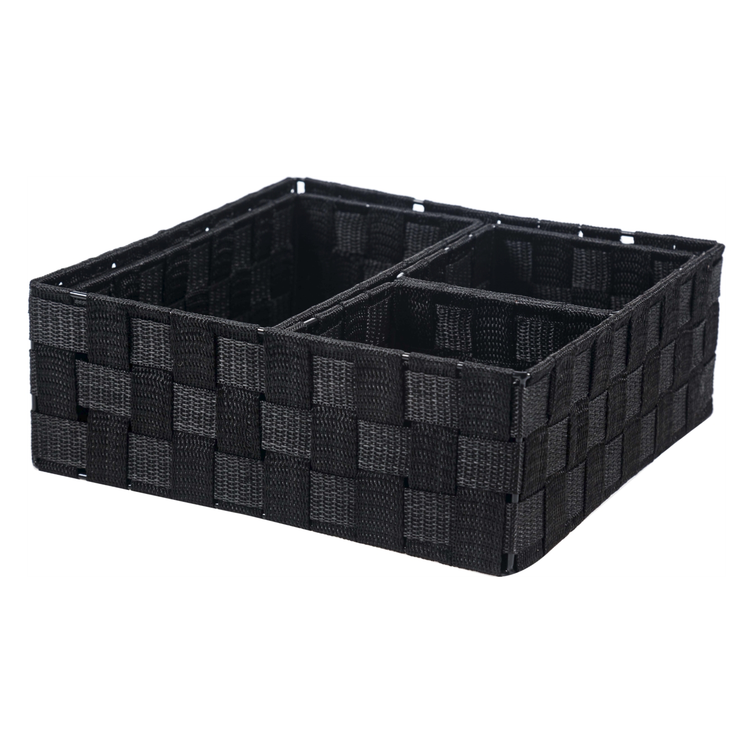 ORGANİZER 4'LÜ SEPET SETİ SİYAH 28-26-13 CM