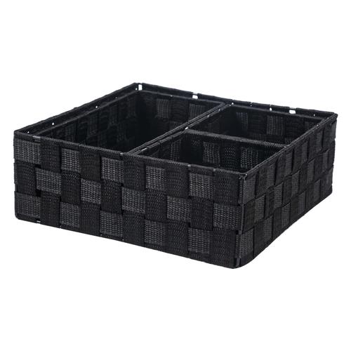  ORGANİZER 4'LÜ SEPET SETİ SİYAH 28-26-13 CM