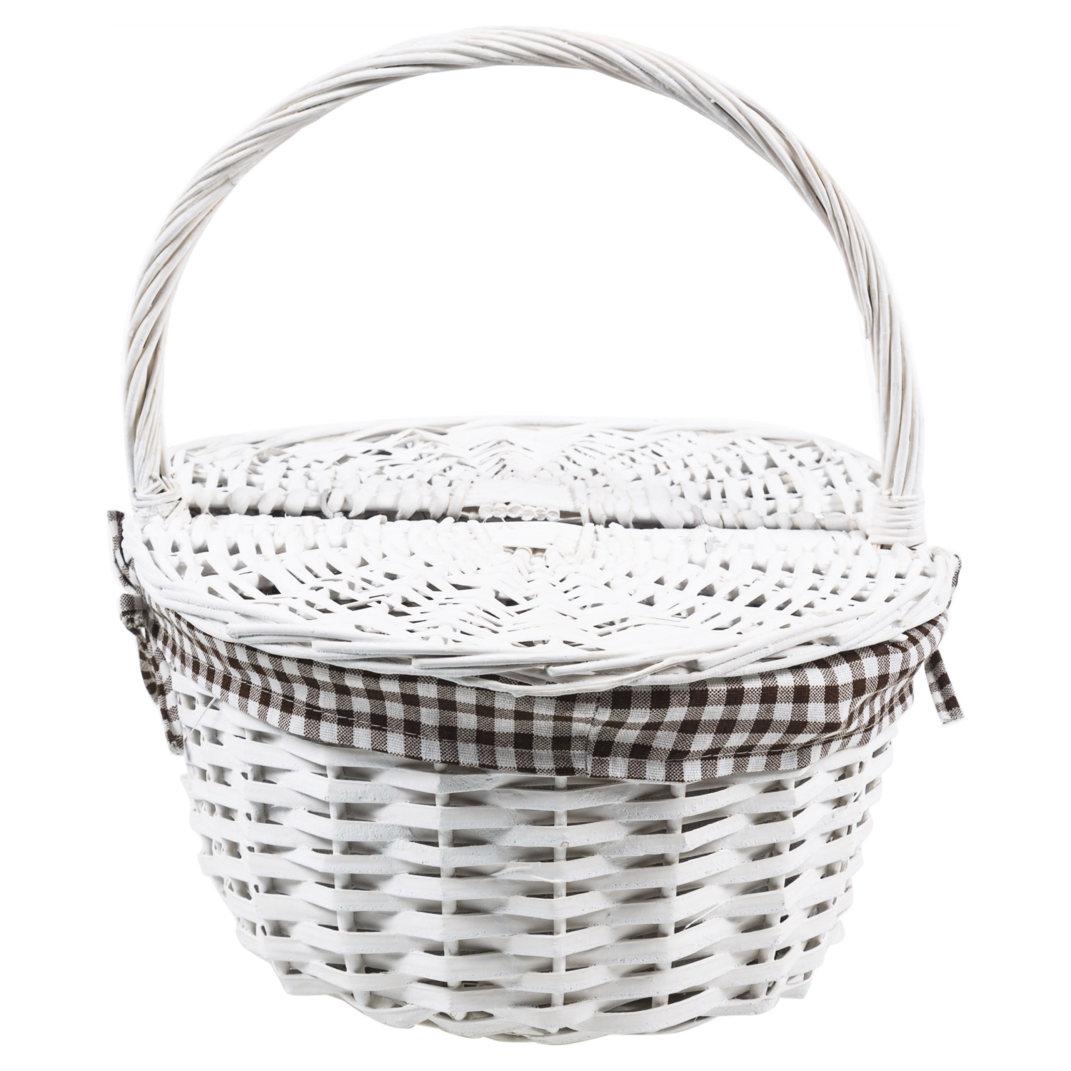 BEYAZ HASIR PİKNİK SEPETİ 45X35 CM