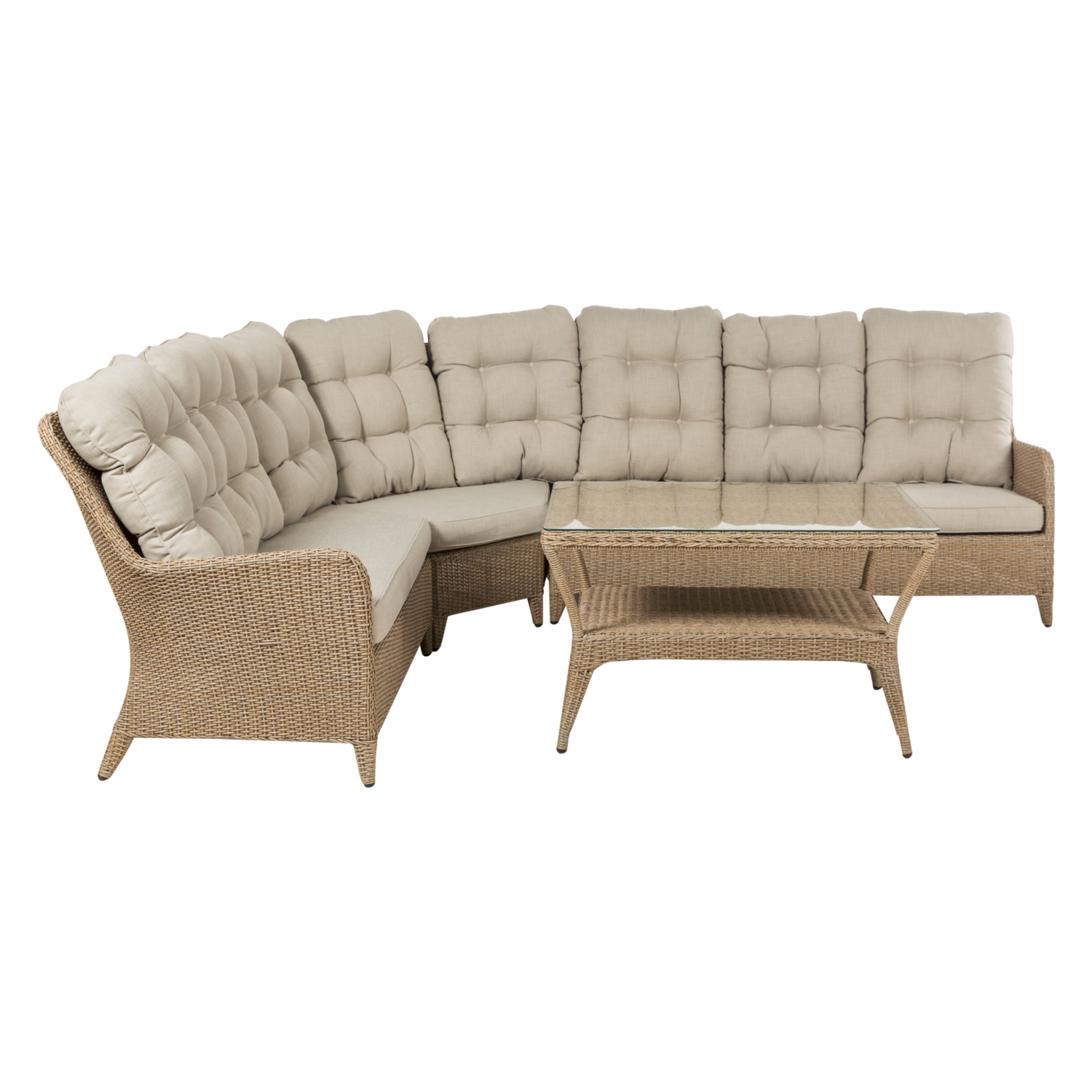 KINGSLEY RATTAN KÖŞE SETİ BEJ