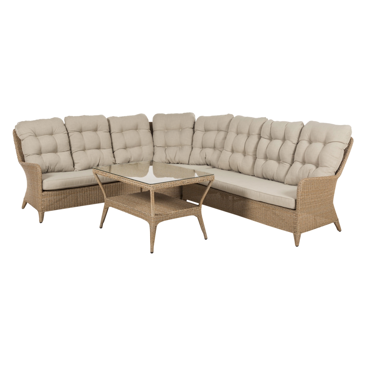 KINGSLEY RATTAN KÖŞE SETİ BEJ