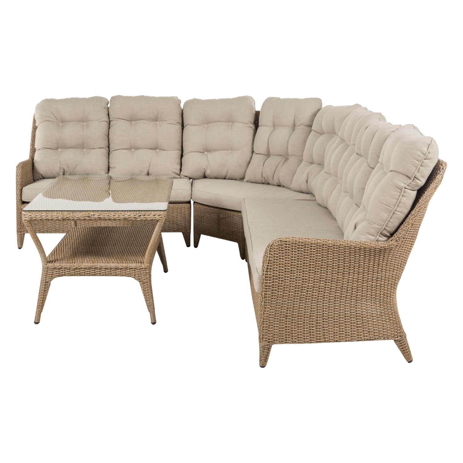 KINGSLEY RATTAN KÖŞE SETİ BEJ