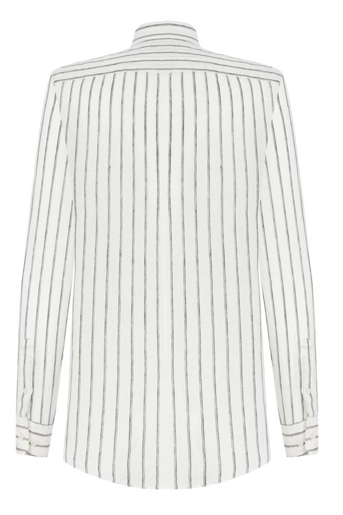  REGULAR KESİM ÇİZGİLİ KETEN GÖMLEK