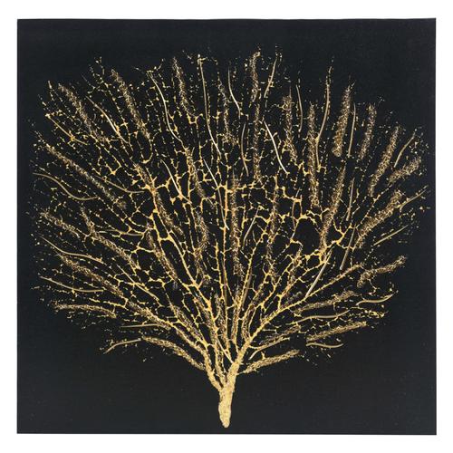  SHINY TREE BLACK KABARTMA KANVAS TABLO 80X80 CM