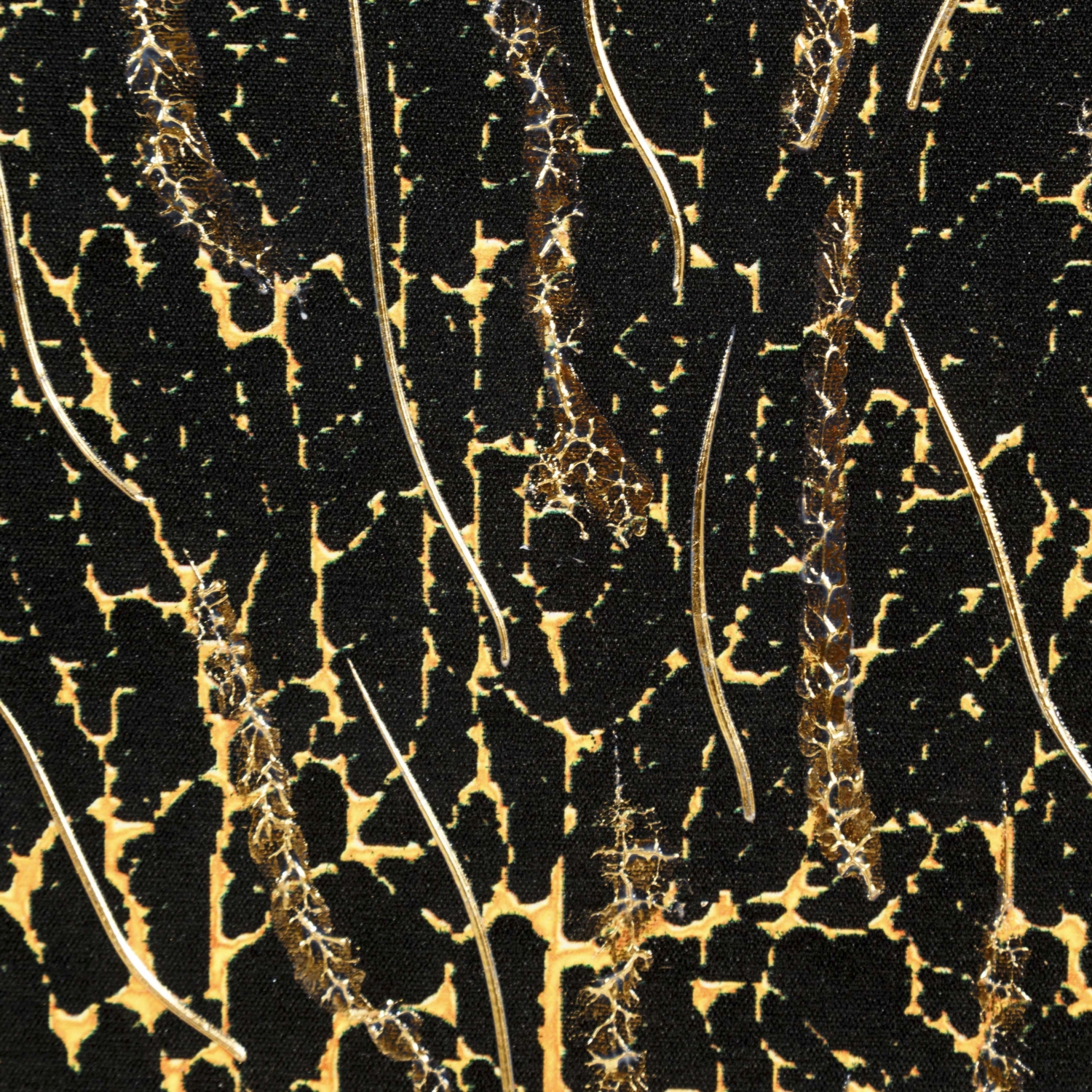 SHINY TREE BLACK KABARTMA KANVAS TABLO 80X80 CM