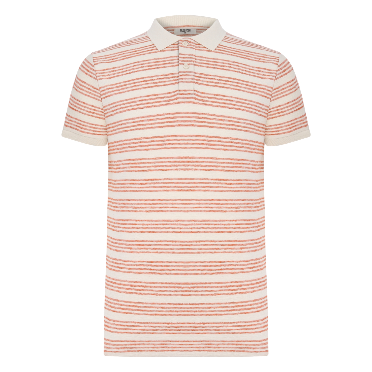 POLO YAKA ÇİZGİLİ PAMUK - KETEN T-SHIRT