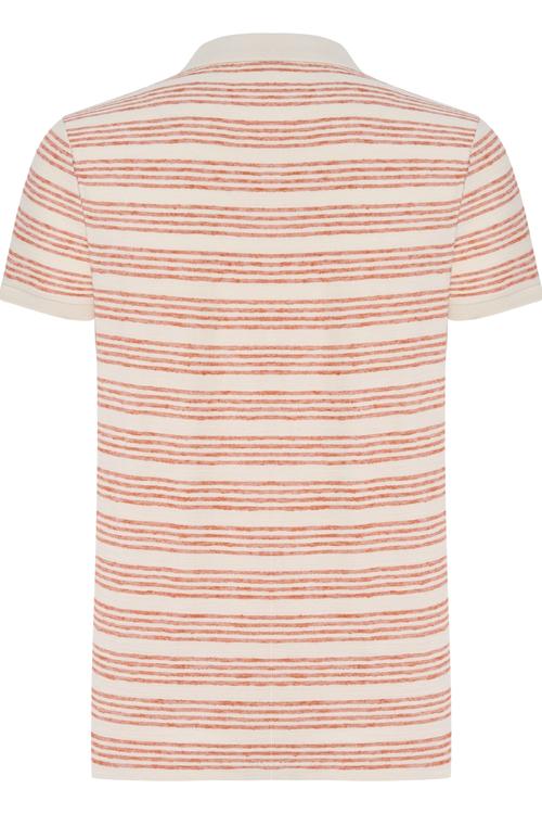  POLO YAKA ÇİZGİLİ PAMUK - KETEN T-SHIRT