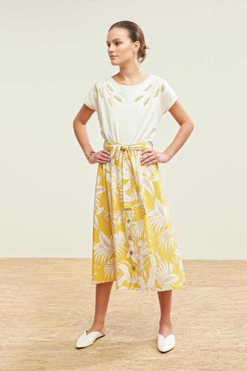  KUŞAKLI MİDİ KLOŞ ETEK