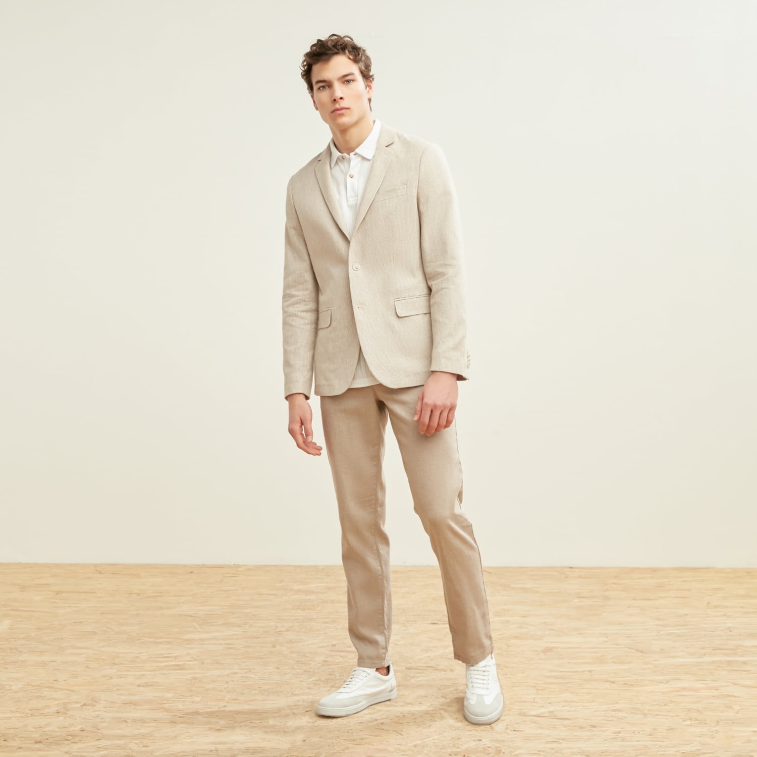 SLIM FIT KETEN BLAZER CEKET