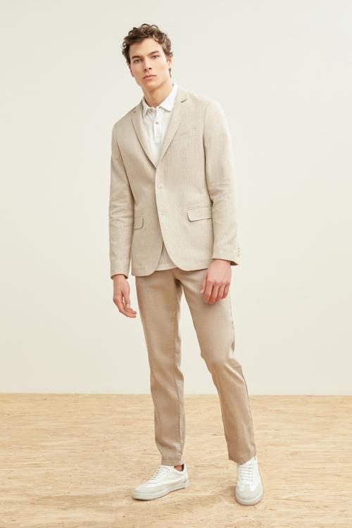  SLIM FIT KETEN BLAZER CEKET