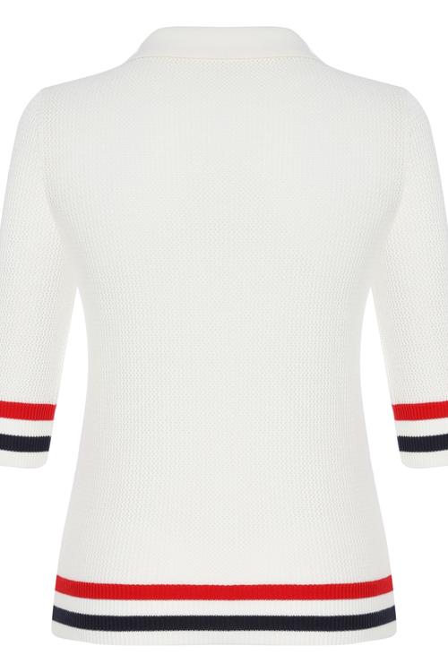  POLO YAKA PAMUK FİLE KAZAK