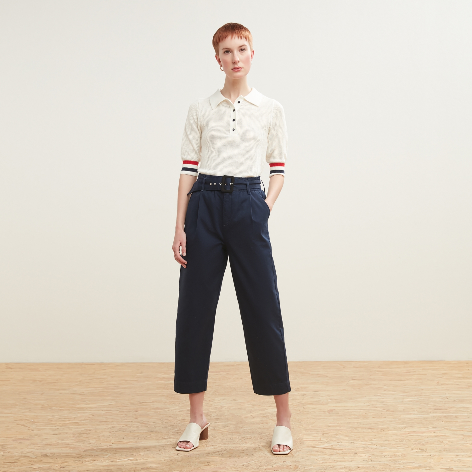 POLO YAKA PAMUK FİLE KAZAK