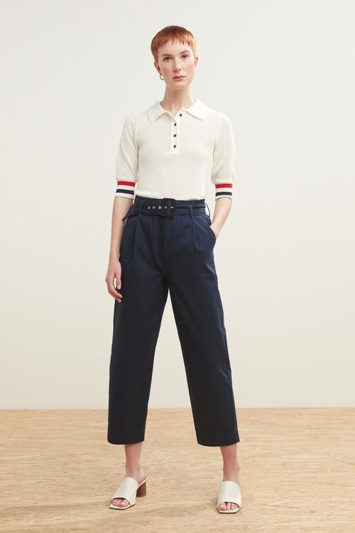  POLO YAKA PAMUK FİLE KAZAK