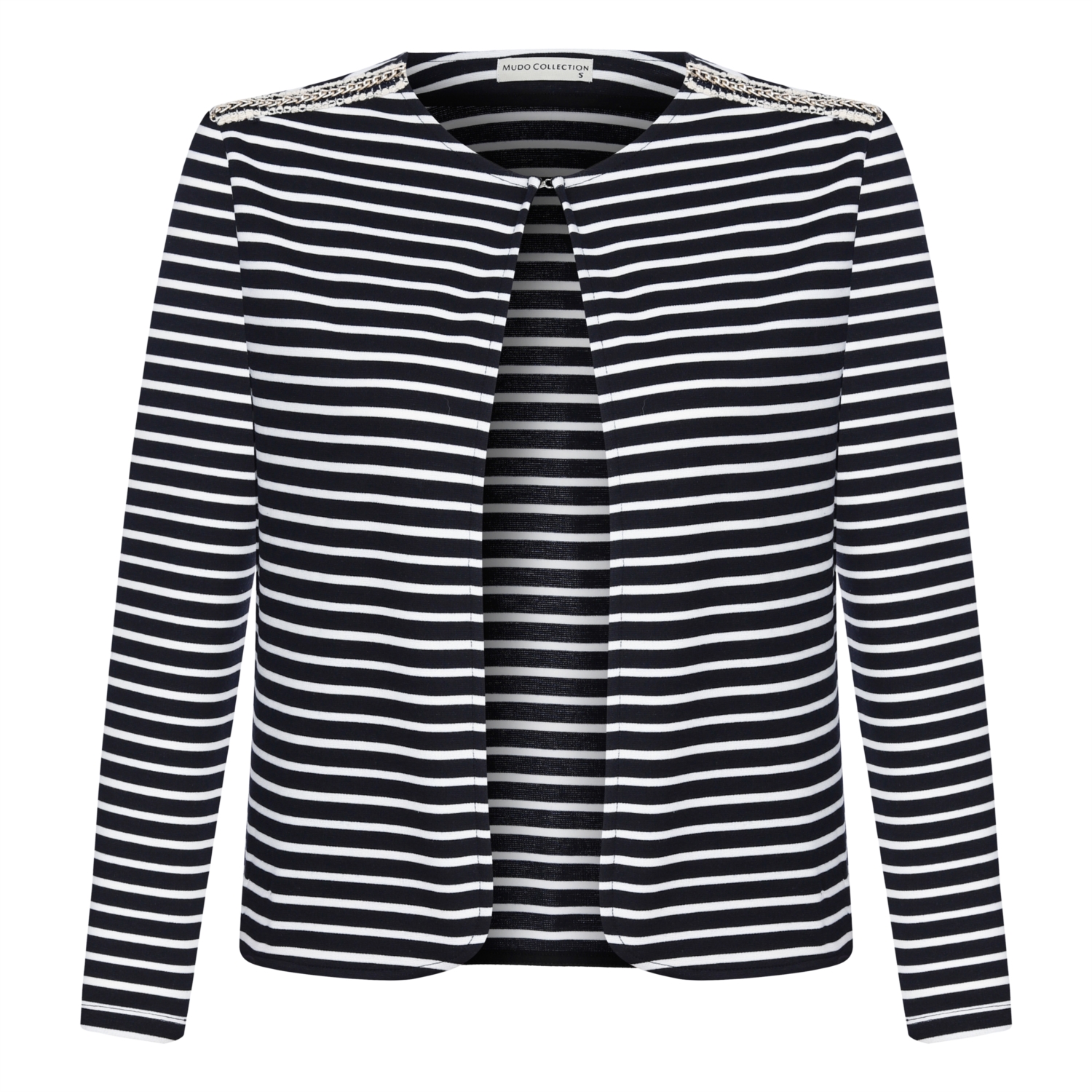 ZİNCİR DETAYLI ÇİZGİLİ CEKET