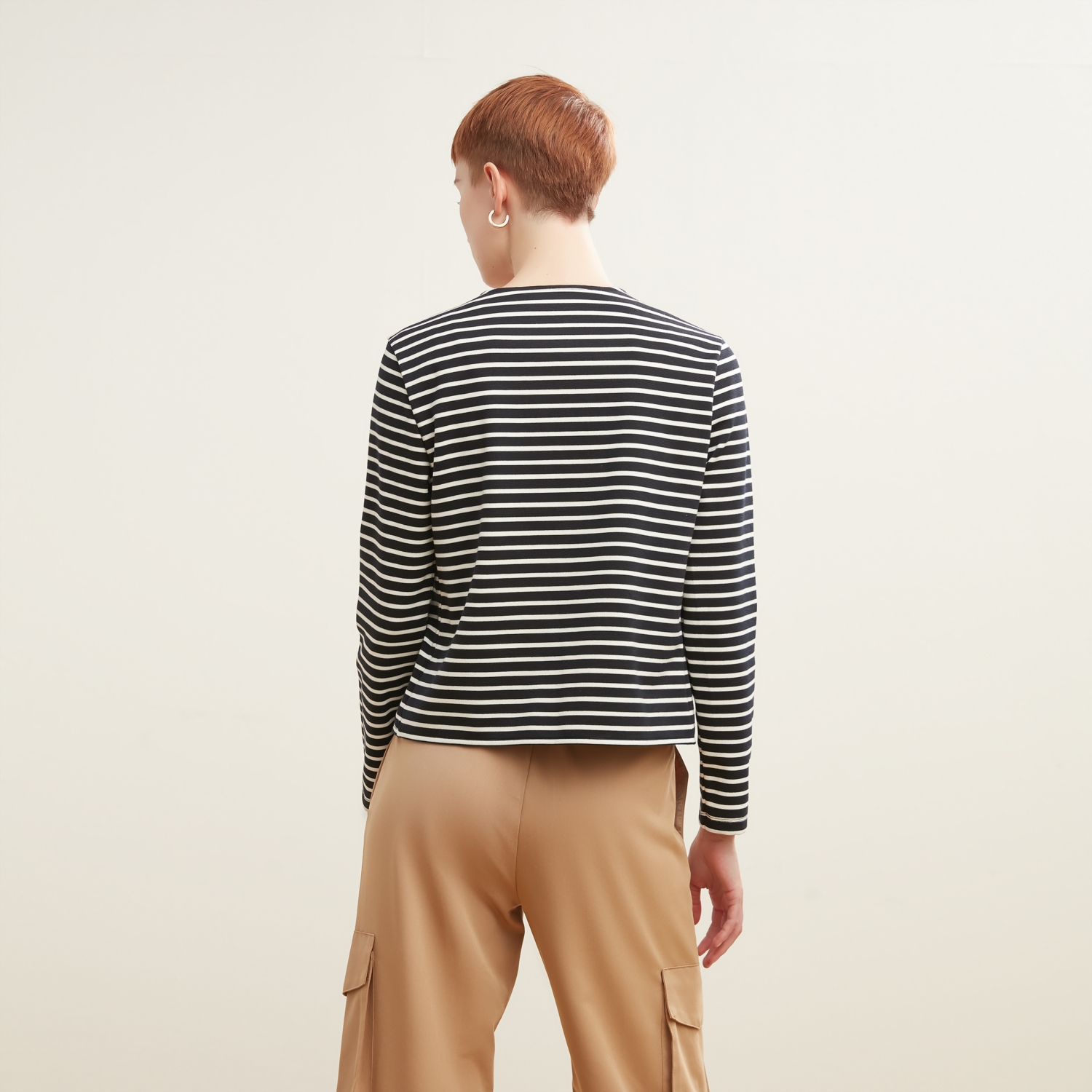 ZİNCİR DETAYLI ÇİZGİLİ CEKET