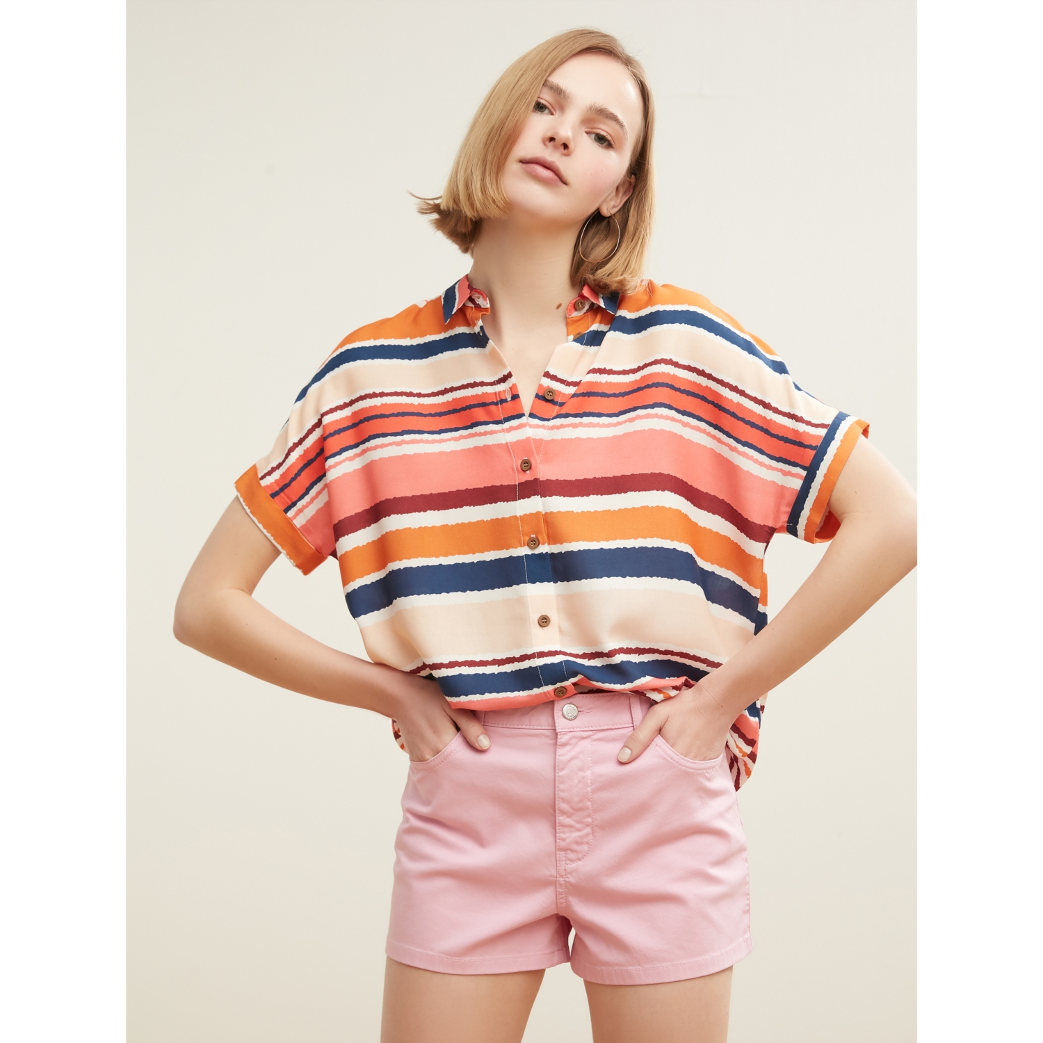 ÇİZGİLİ VİSKOZ GÖMLEK