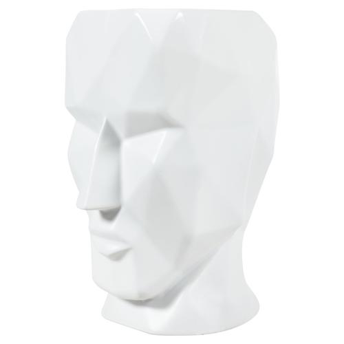  KÜBİK YÜZ BEYAZ VAZO 26 CM