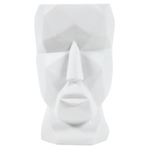  KÜBİK YÜZ BEYAZ VAZO 17 CM