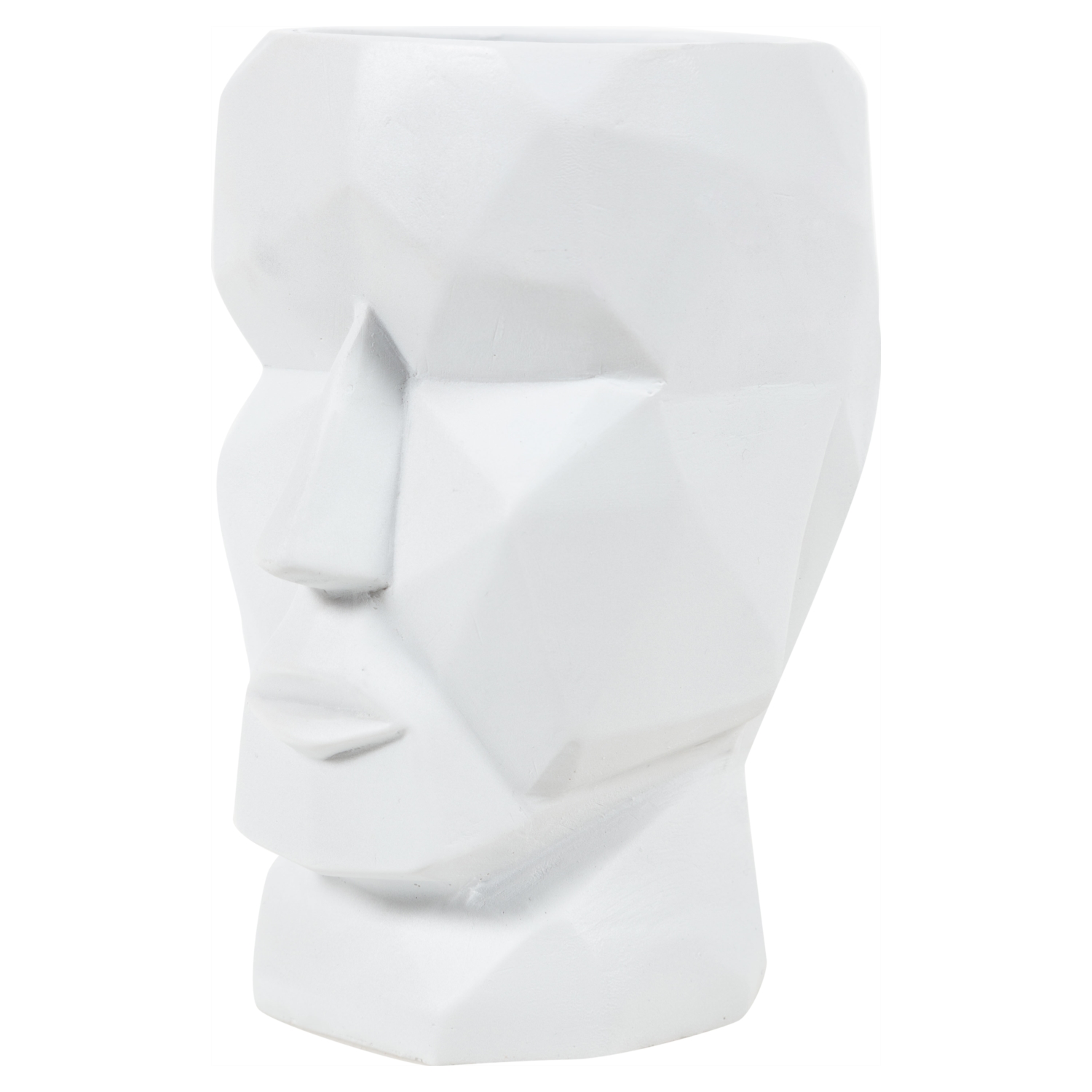 KÜBİK YÜZ BEYAZ VAZO 17 CM