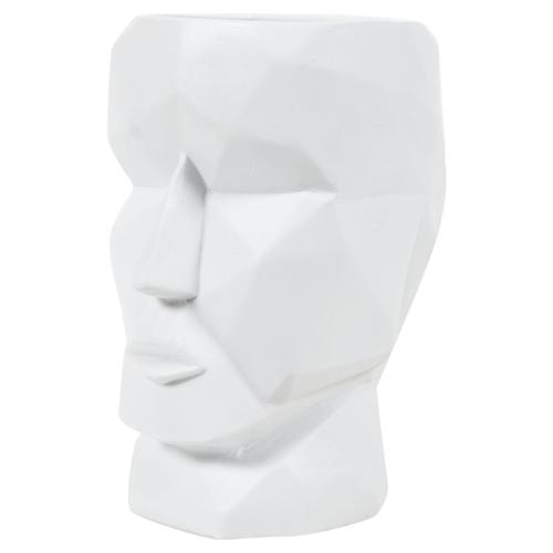  KÜBİK YÜZ BEYAZ VAZO 17 CM