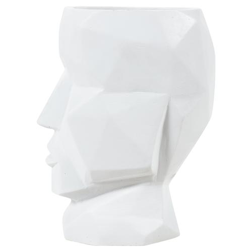  KÜBİK YÜZ BEYAZ VAZO 17 CM