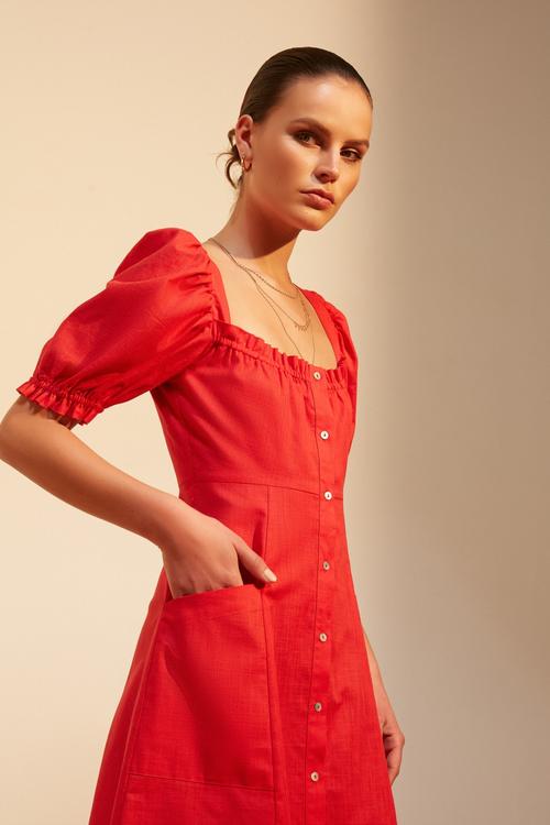  A KESİM KARPUZ KOL PAMUK ELBİSE