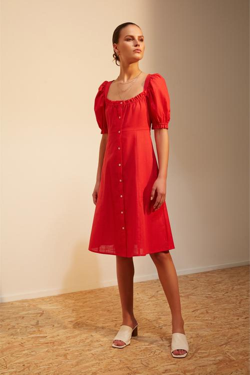  A KESİM KARPUZ KOL PAMUK ELBİSE