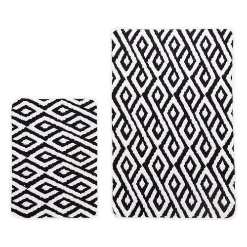  LEHOTA SİYAH BEYAZ 2'Lİ BANYO PASPAS SETİ