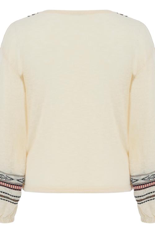  ETNİK DESENLİ BAĞLAMALI TRİKO KAZAK