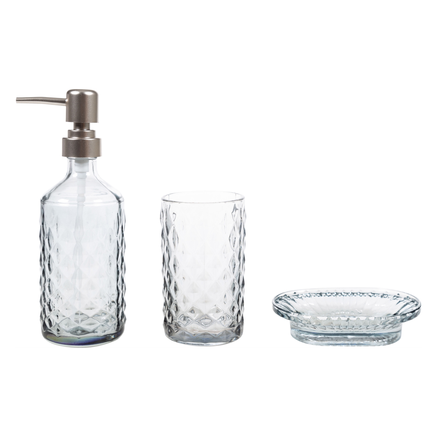 LUCİD 3'LÜ CAM BANYO SETI FÜME