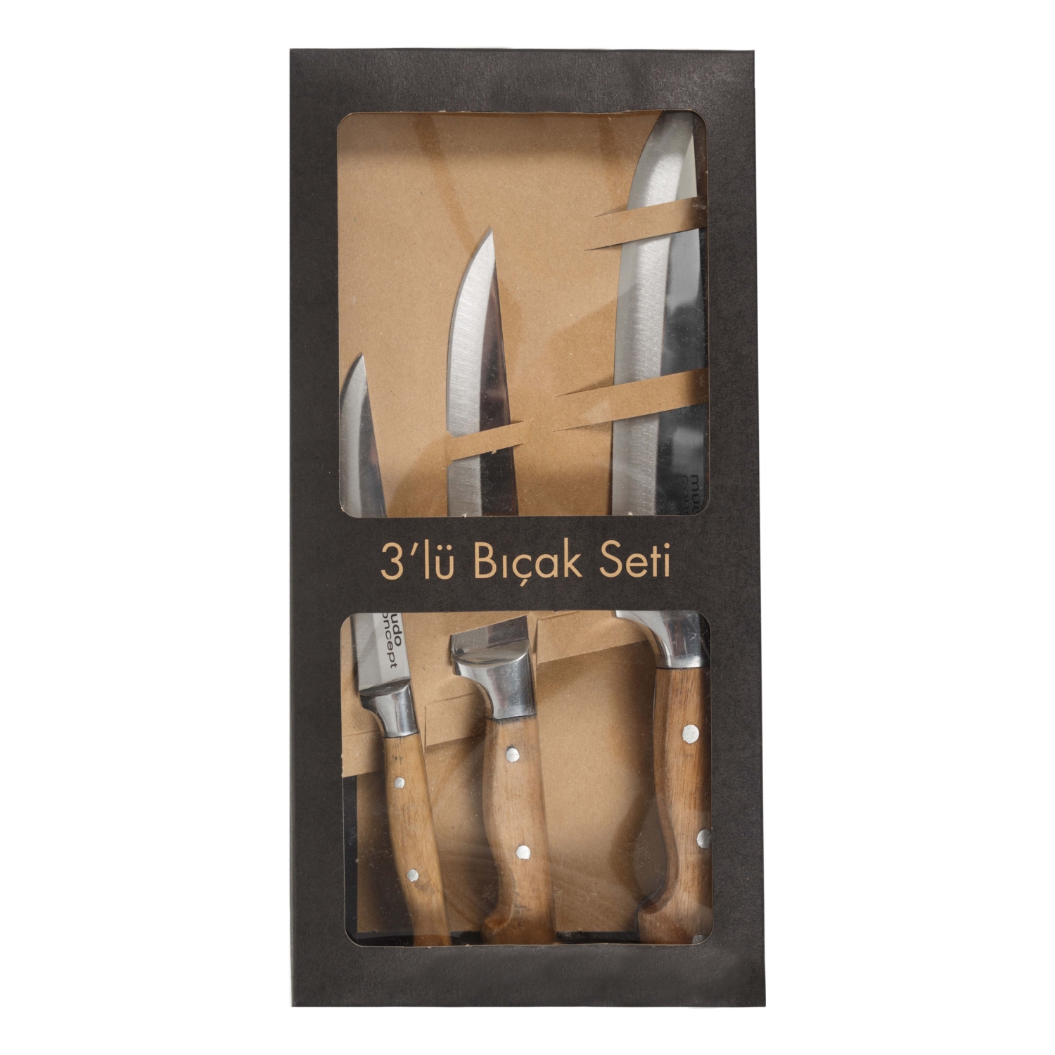 ÜÇLÜ PASLANMAZ ÇELİK BIÇAK SET