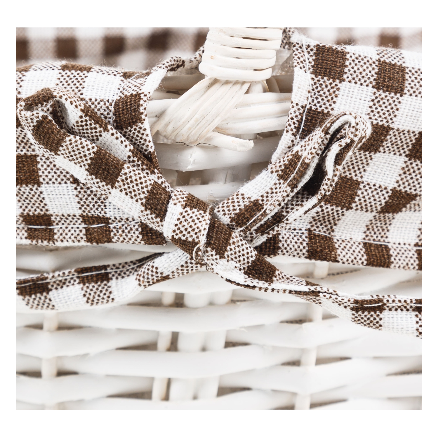 BEYAZ KULPLU HASIR SEPET 25X19CM