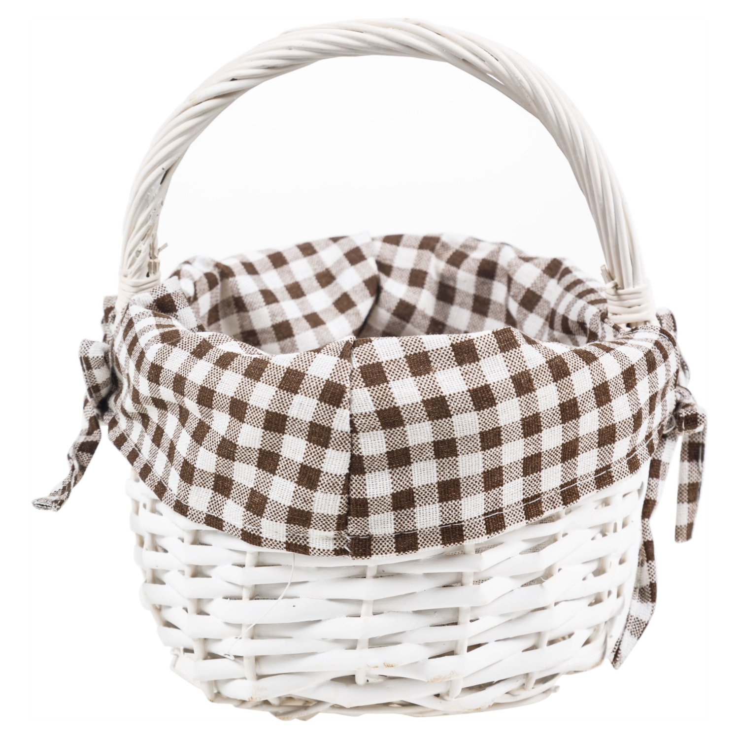 BEYAZ KULPLU HASIR SEPET 25X19CM