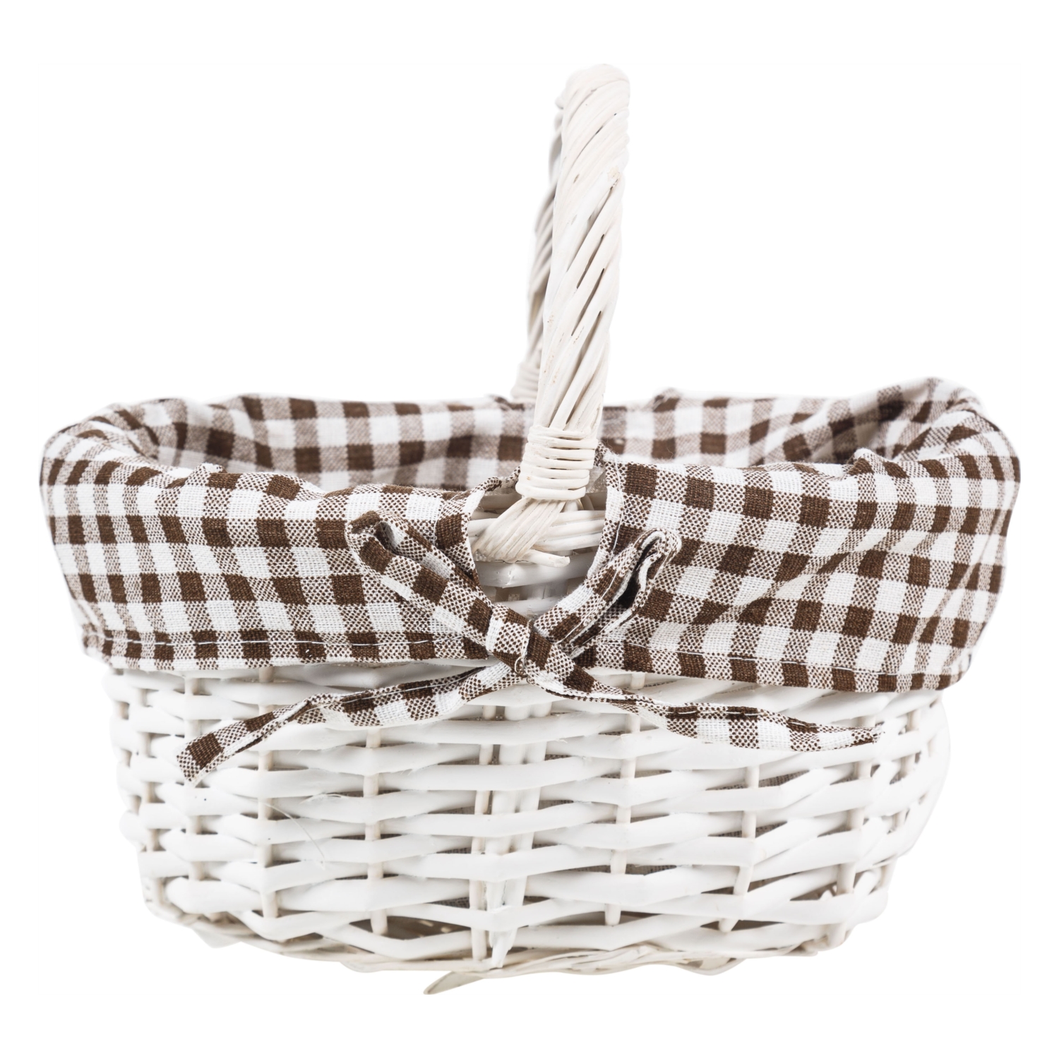 BEYAZ KULPLU HASIR SEPET 25X19CM