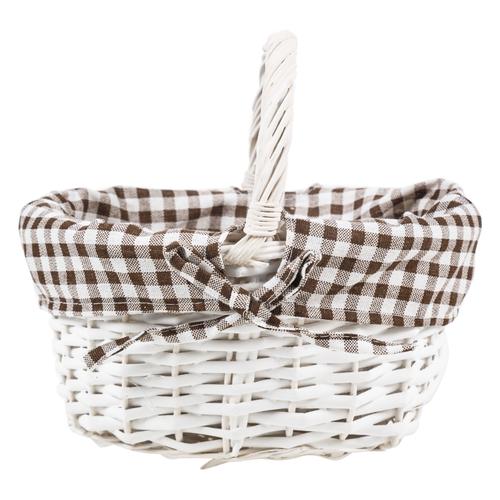  BEYAZ KULPLU HASIR SEPET 25X19CM