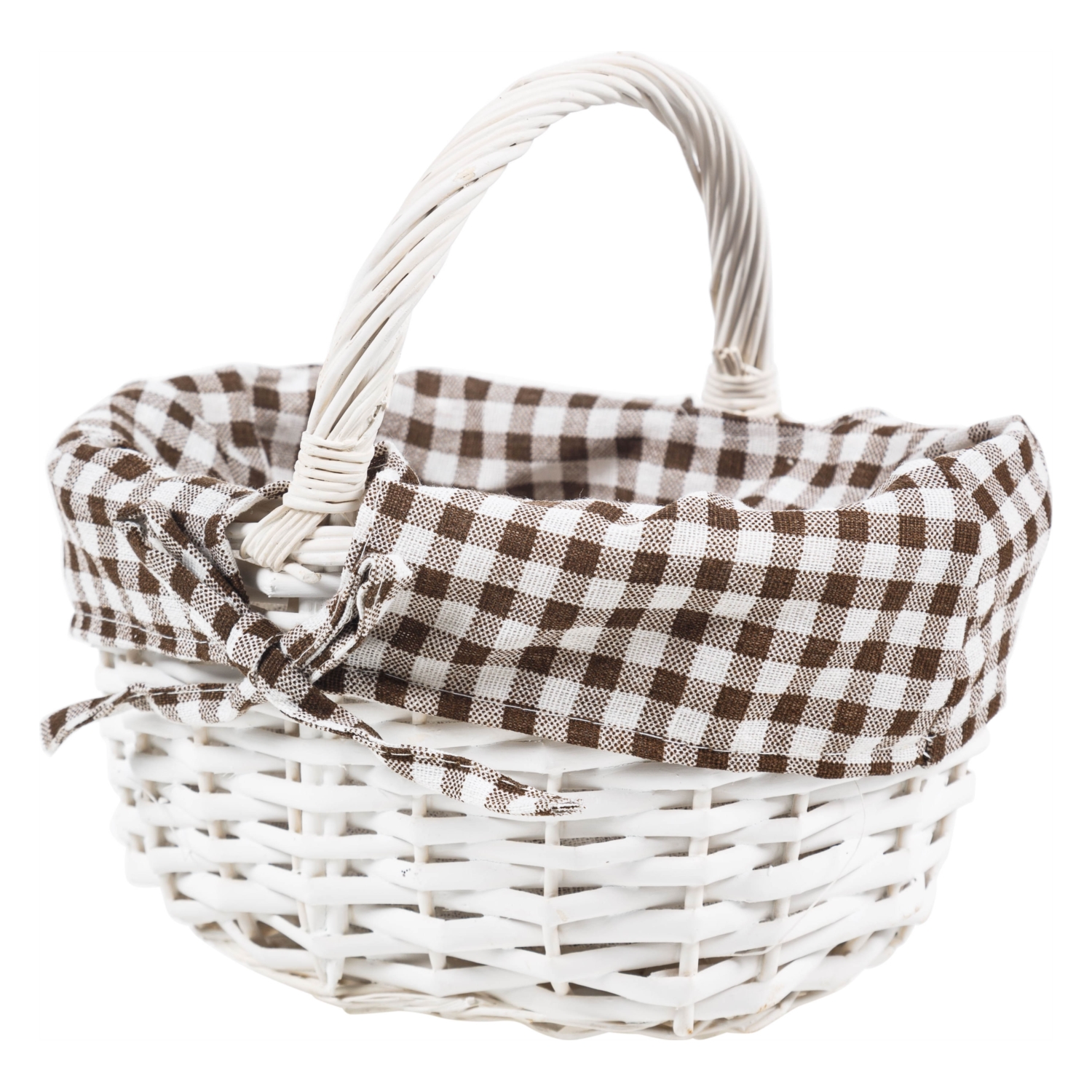 BEYAZ KULPLU HASIR SEPET 25X19CM