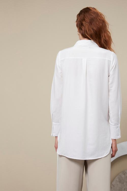  TENCEL TM OVERSIZE FERMUARLI GÖMLEK