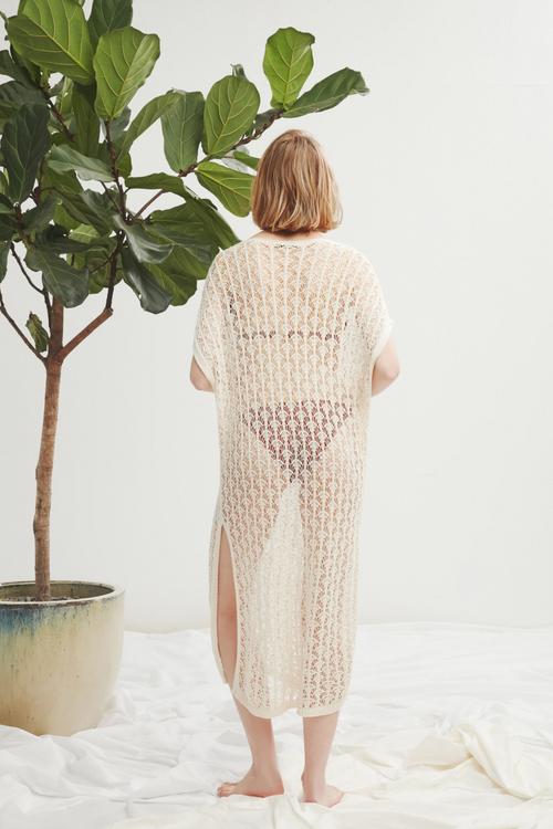  DANTELLİ PAMUK PLAJ ELBİSESİ