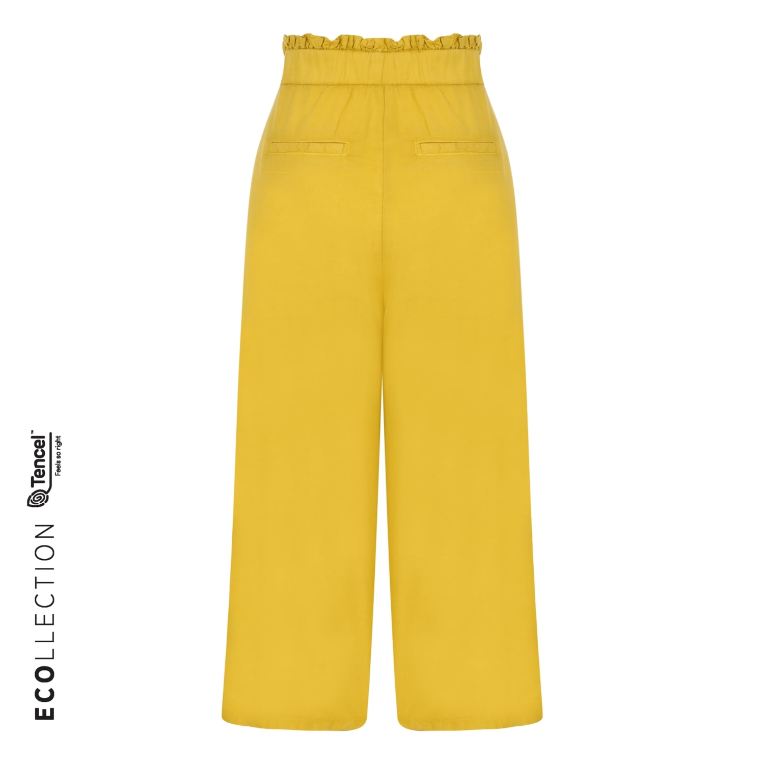 YÜKSEK BEL CROPPED DÜĞMELİ PANTOLON