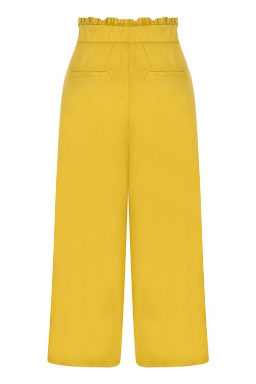  YÜKSEK BEL CROPPED DÜĞMELİ PANTOLON