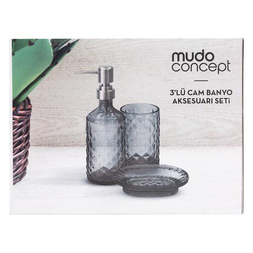  LUCİD 3'LÜ CAM BANYO SETI FÜME