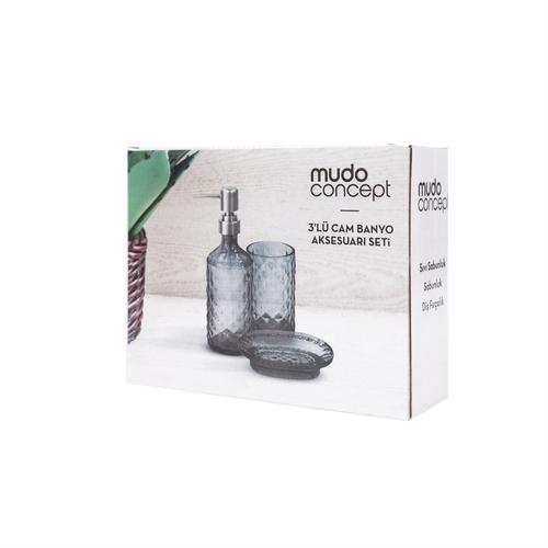  LUCİD 3'LÜ CAM BANYO SETI FÜME
