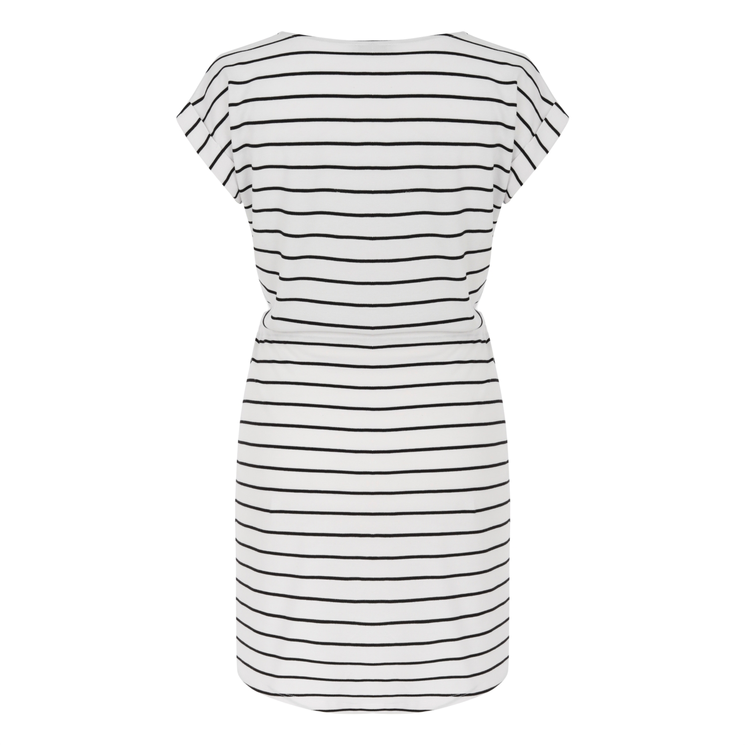 NAKIŞ DETAYLI ÇİZGİLİ MİDİ ELBİSE