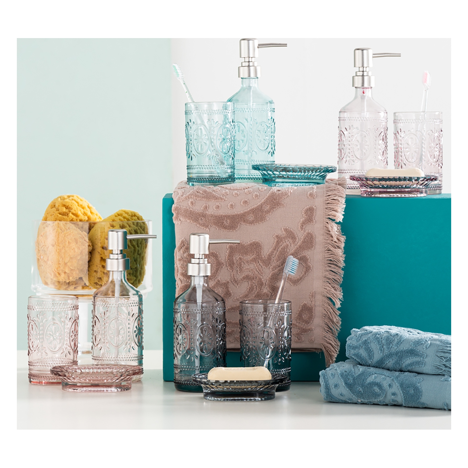 LUCENITO 3'LÜ FÜME CAM BANYO AKSESUARI