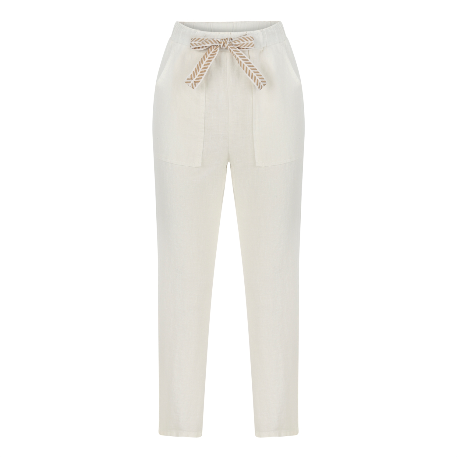 BELİ LASTİKLİ KETEN PANTOLON