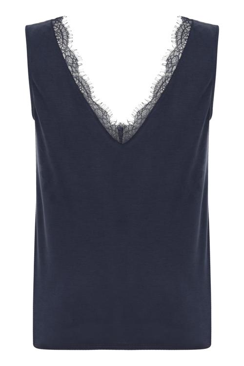  V YAKA DANTEL DETAYLI BLUZ