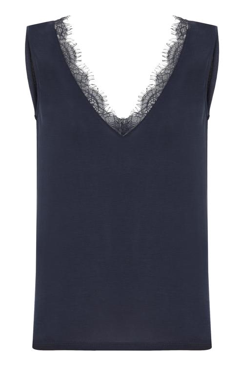  V YAKA DANTEL DETAYLI BLUZ